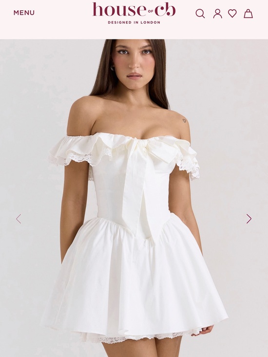 House of CB Dresses & Skirts - House of CB White Off-Shoulder Ruffle Mini Dress